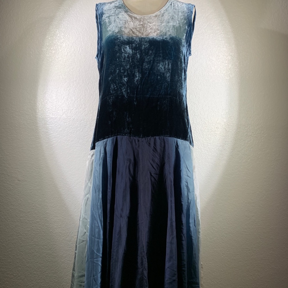 Viviana Uchitel Mixed Silk Velvet Dress size 2 NWT